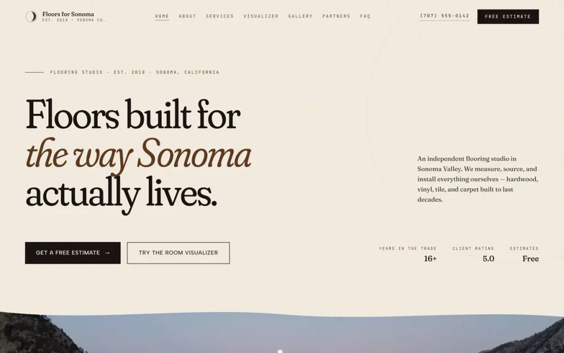 Floors for Sonoma concept website